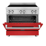 ZLINE 36 Inches 4.6 cu. ft. Induction Range with a 4 Element Stove and Electric Oven in Red Matte 3