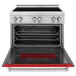 ZLINE 36 Inches 4.6 cu. ft. Induction Range with a 4 Element Stove and Electric Oven in Red Matte 4
