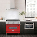 ZLINE 36 Inches 4.6 cu. ft. Induction Range with a 4 Element Stove and Electric Oven in Red Matte1