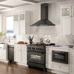 ZLINE Kitchen Package with Black Stainless Steel Refrigeration, 36" Rangetop, 36" Range Hood and 30" Single Wall Oven16