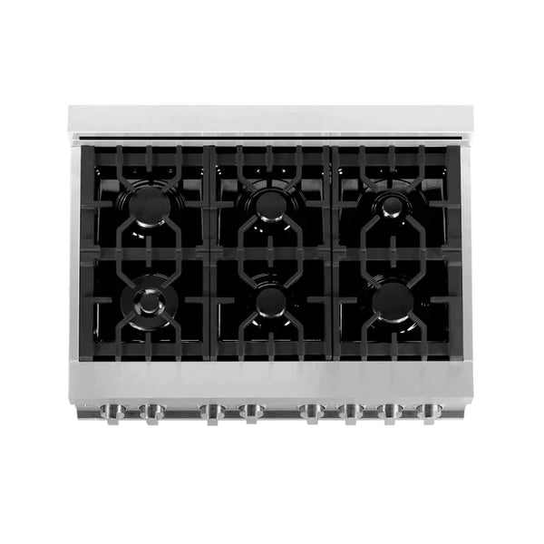 ZLINE 36" Kitchen Package with Stainless Steel Dual Fuel Range, Range Hood, Microwave Drawer and Dishwasher 3