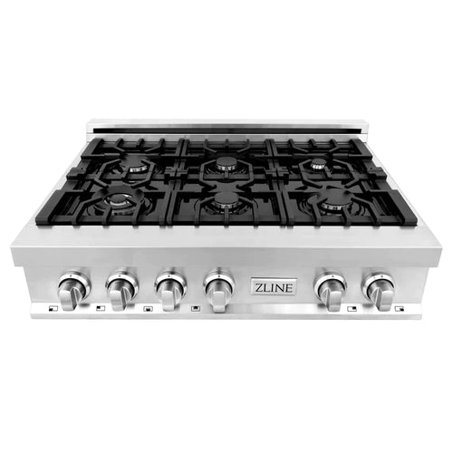 ZLINE Kitchen Package with Refrigeration, 36" Stainless Steel Rangetop, 36" Range Hood, 30" Single Wall Oven and 24" Tall Tub Dishwasher 2