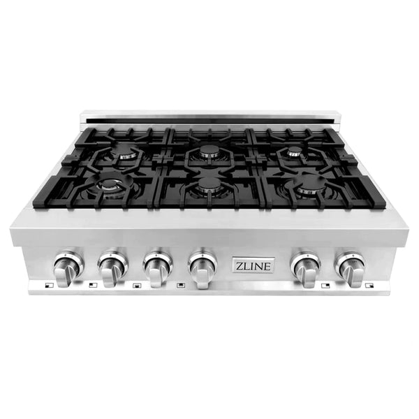 ZLINE Kitchen Package with Refrigeration, 36" Stainless Steel Rangetop, 36" Range Hood, 30" Single Wall Oven and 24" Tall Tub Dishwasher 2