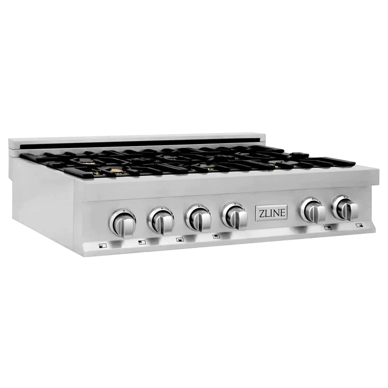 ZLINE Kitchen Package with Refrigeration, 36" Stainless Steel Rangetop, 36" Range Hood, 30" Single Wall Oven and 24" Tall Tub Dishwasher