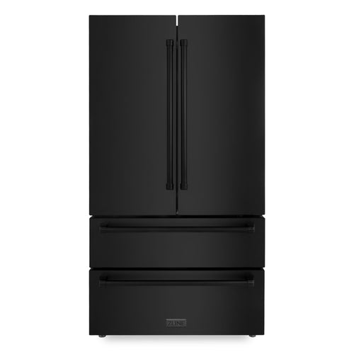 ZLINE 36 inch 22.5 cu. ft. French Door Refrigerator with Ice Maker in Black Stainless Steel 16