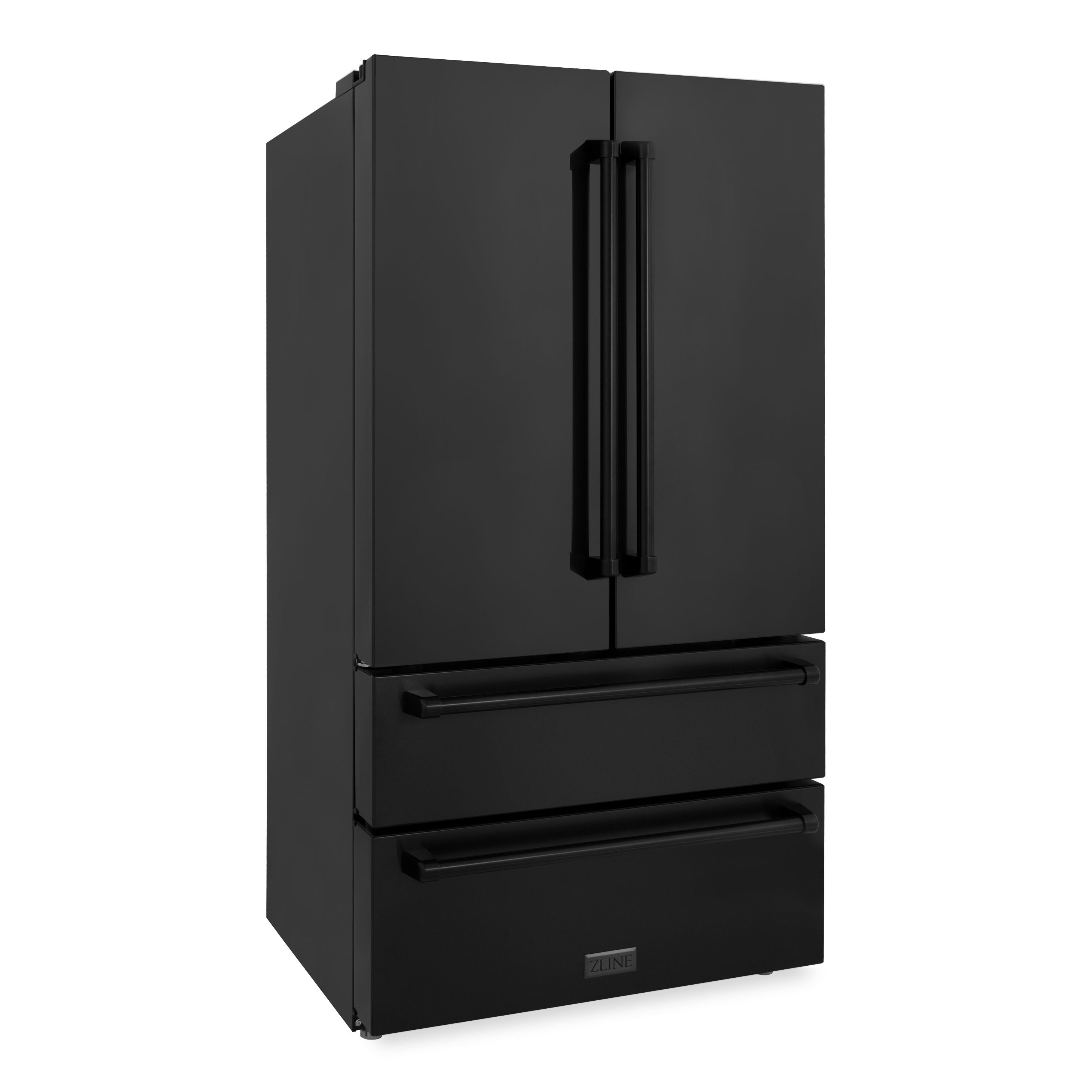 ZLINE 36 inch 22.5 cu. ft. French Door Refrigerator with Ice Maker in Black Stainless Steel 1