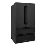 ZLINE 36 inch 22.5 cu. ft. French Door Refrigerator with Ice Maker in Black Stainless Steel 1