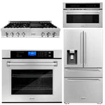 ZLINE Kitchen Package with Water and Ice Dispenser Refrigerator, Rangetop, 30" Microwave Oven and 30" Single Wall Oven12