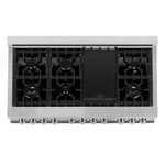 ZLINE 48 Inch 6.0 cu. ft. Range with Gas Stove and Gas Oven in Stainless Steel and Red Matte Door7