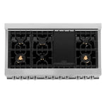 ZLINE 48 Inch 6.0 cu. ft. Range with Gas Stove and Gas Oven in Stainless Steel with Brass Burners2