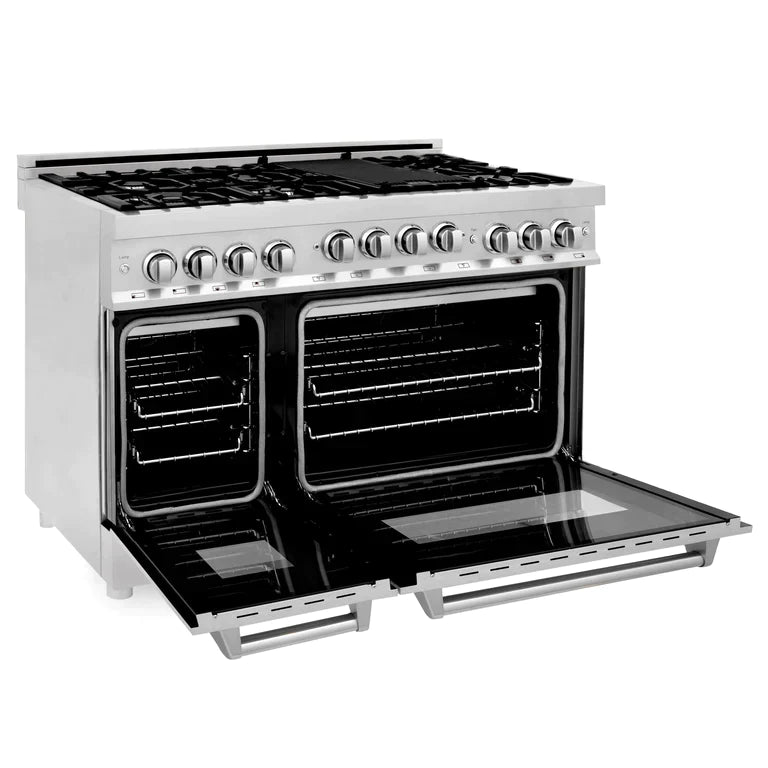 ZLINE 48 Inch 6.0 cu. ft. Range with Gas Stove and Gas Oven in Stainless Steel with a DuraSnow® Door