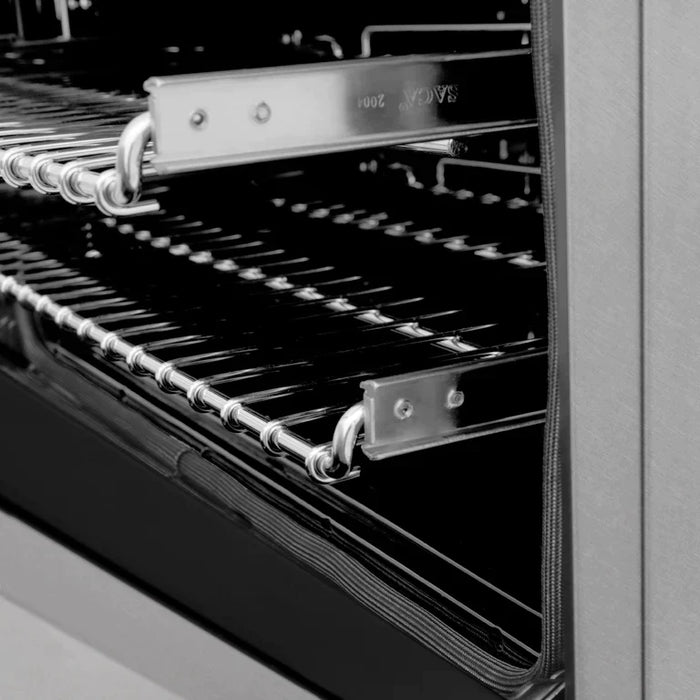 ZLINE 48 Inch Autograph Edition Gas Range in DuraSnow® Stainless Steel with Champagne Bronze Accents