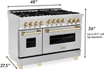 ZLINE Autograph Package - 48 In. Gas Range and Range Hood in Stainless Steel with White Matte Door and Accents4