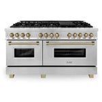 ZLINE 60 Inch Autograph Edition Dual Fuel Range in Stainless Steel with Champagne Bronze Accents7