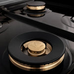 ZLINE Autograph 60 In. 7.4 cu. ft. Dual Fuel Range in DuraSnow® Stainless Steel with Matte Black Accents 7