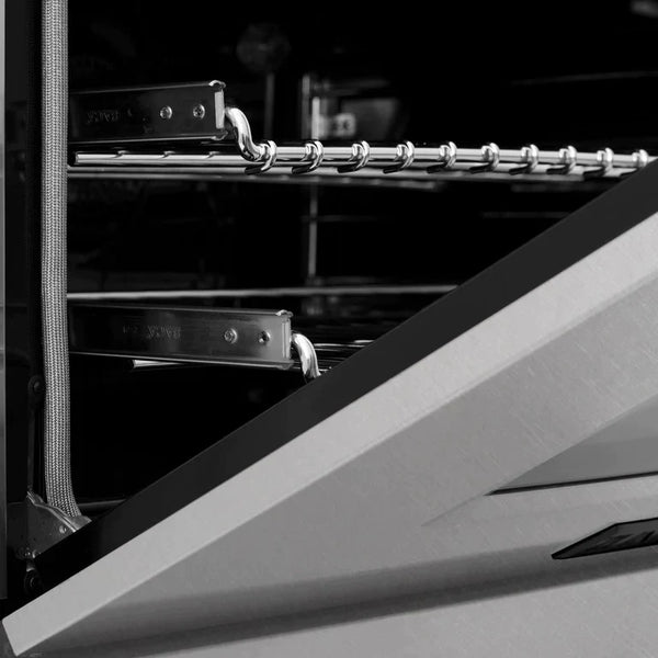 ZLINE Autograph 60 In. 7.4 cu. ft. Dual Fuel Range in DuraSnow® Stainless Steel with Matte Black Accents 4