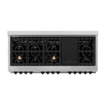 ZLINE Autograph 60 In. 7.4 cu. ft. Dual Fuel Range in DuraSnow® Stainless Steel with Matte Black Accents 3