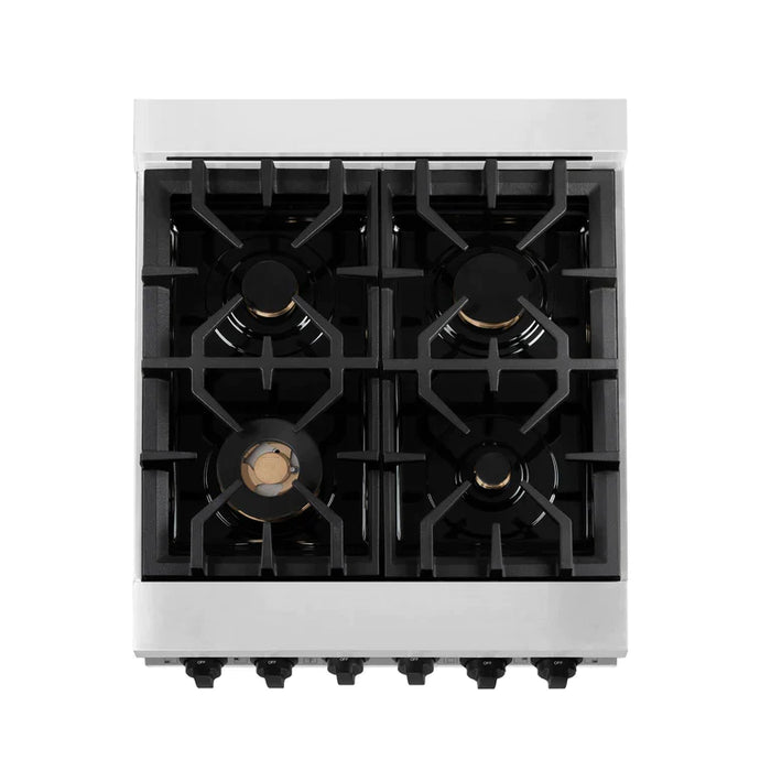 ZLINE Autograph Edition 24 in. Range with Gas Burner and Gas Oven in Stainless Steel with Matte Black Accents