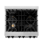 ZLINE Autograph Edition 30 in. 4.0 cu. ft. Dual Fuel Range with Gas Stove and Electric Oven in Stainless Steel with Matte Black Accents6
