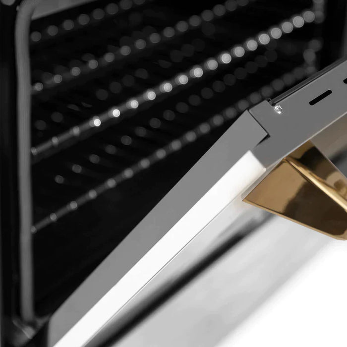 ZLINE Autograph Edition 30 in. 4.0 cu. ft. Gas Burner/Electric Oven in Stainless Steel with Gold Accents