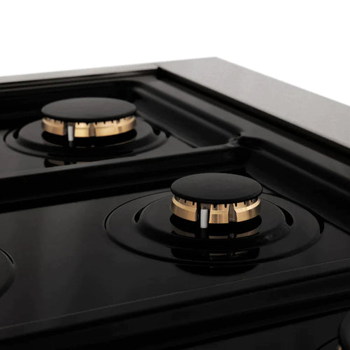ZLINE Autograph Edition 30 in. Range with Gas Burner/Electric Oven in DuraSnow® Stainless Steel with Matte Black Accents 5