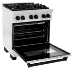 ZLINE Autograph Edition 30 in. Range with Gas Burner/Electric Oven in DuraSnow® Stainless Steel with Matte Black Accents3