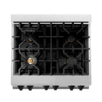 ZLINE Autograph Edition 30 in. Range with Gas Burner/Electric Oven in DuraSnow® Stainless Steel with Matte Black Accents 4