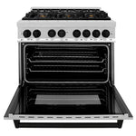 ZLINE Autograph Edition 36 in. 4.6 cu. ft. Dual Fuel Range with Gas Stove and Electric Oven in Stainless Steel with Matte Black Accents 3