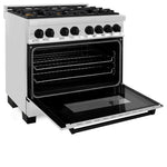 ZLINE Autograph Edition 36 in. 4.6 cu. ft. Dual Fuel Range with Gas Stove and Electric Oven in Stainless Steel with Matte Black Accents4