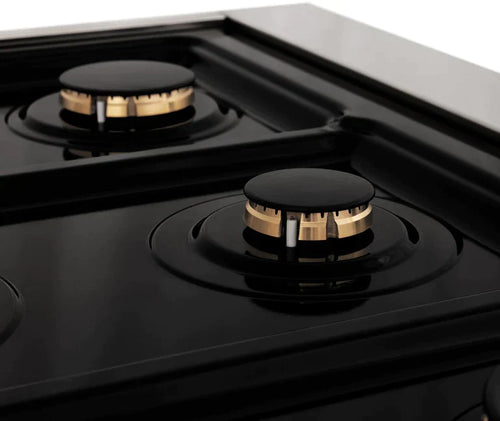 ZLINE Autograph Edition 36 in. Range with Gas Stove, Electric Oven with White Matte Door, Champagne Bronze Accents 3