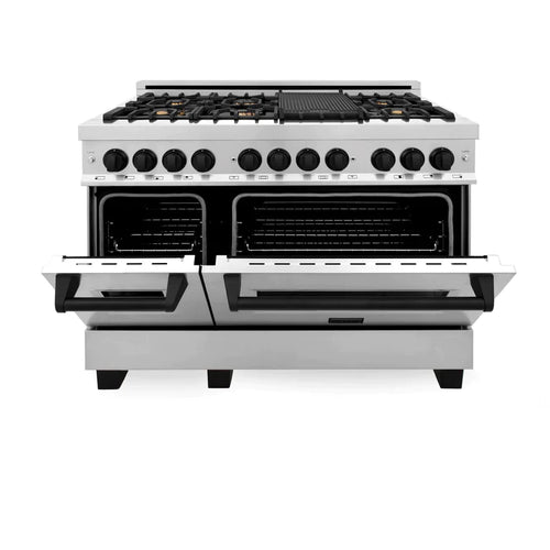 ZLINE Autograph Package - 48 In. Dual Fuel Range, Range Hood in Stainless Steel with Accents 2