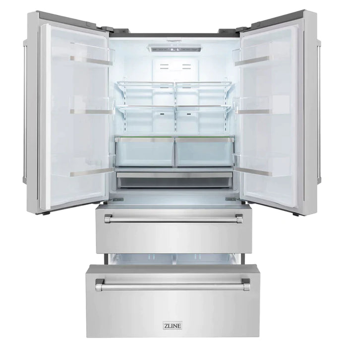 ZLINE Kitchen Package with Refrigeration, 30" Stainless Steel Rangetop, 30" Range Hood, 30" Single Wall Oven and 24" Tall Tub Dishwasher