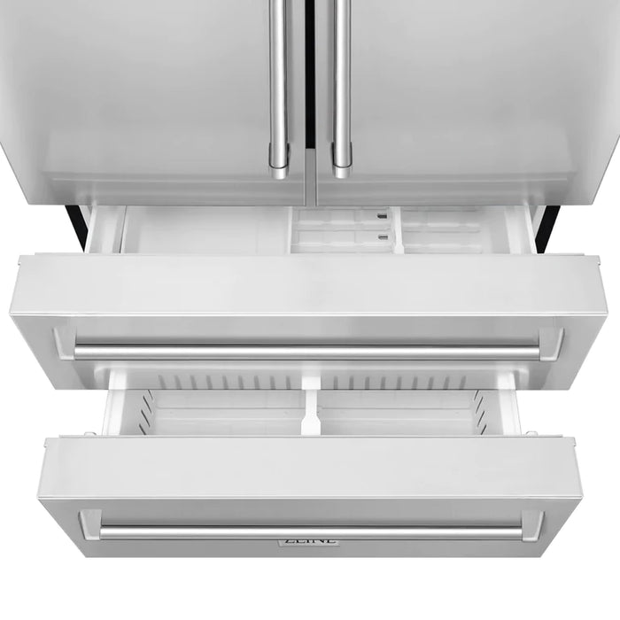 ZLINE Kitchen Package with Refrigeration,  Stainless Steel Rangetop, 30" Single Wall Oven, 30" Microwave Oven