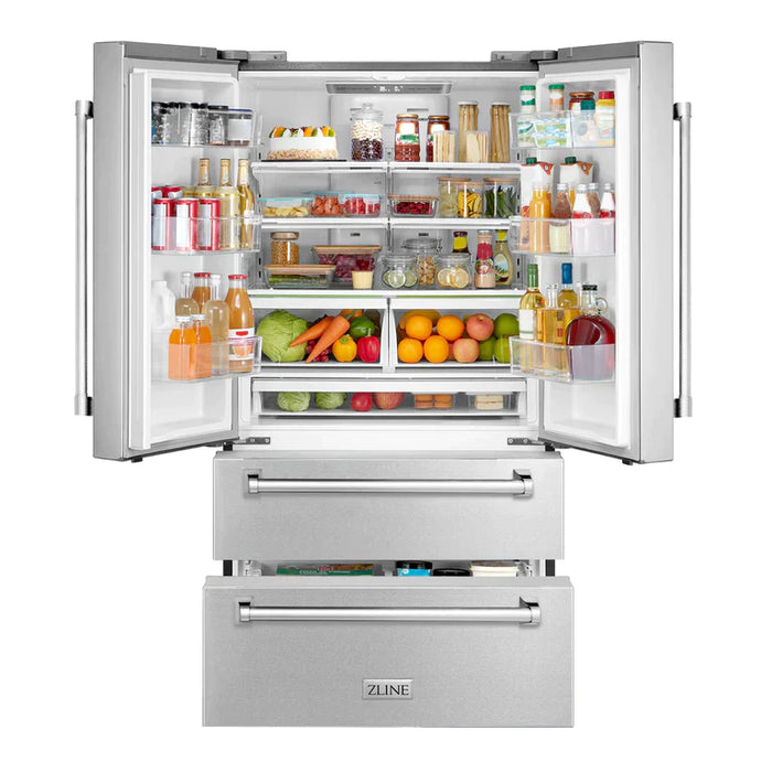 ZLINE Kitchen Package with Refrigeration, 30" Stainless Steel Rangetop, 30" Range Hood and 30" Single Wall Oven