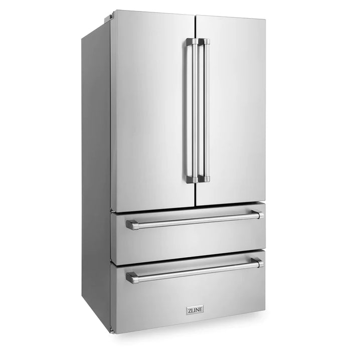 ZLINE Kitchen Package with Refrigeration, 48" Stainless Steel Rangetop, 48" Range Hood and 30" Double Wall Oven
