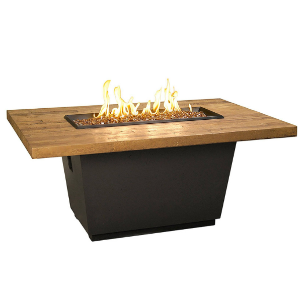 American Fyre Designs Cosmopolitan French Barrel Oak Rectangle Fire Table 1