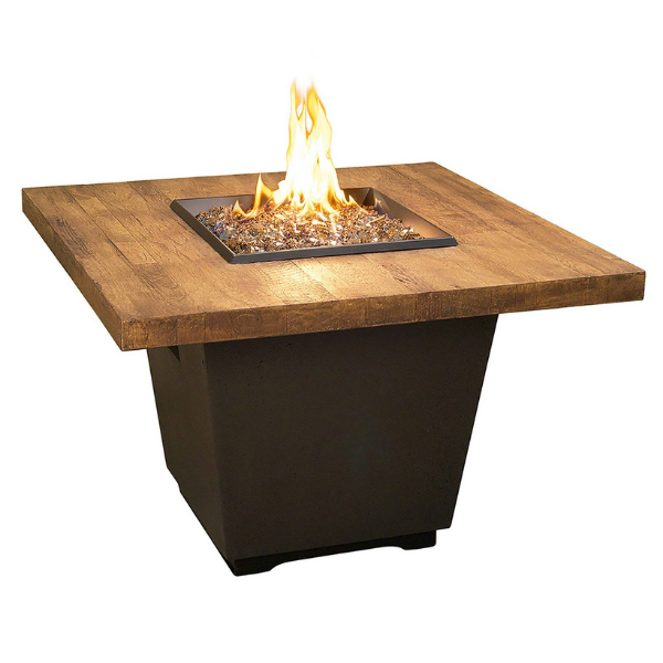 American Fyre Designs Cosmopolitan French Barrel Oak Square Fire Table 1