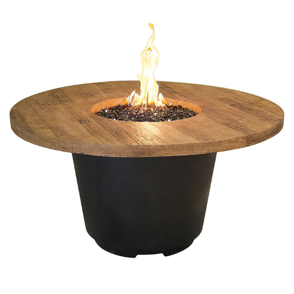 American Fyre Designs Cosmopolitan French Barrel Oak Round Fire Table