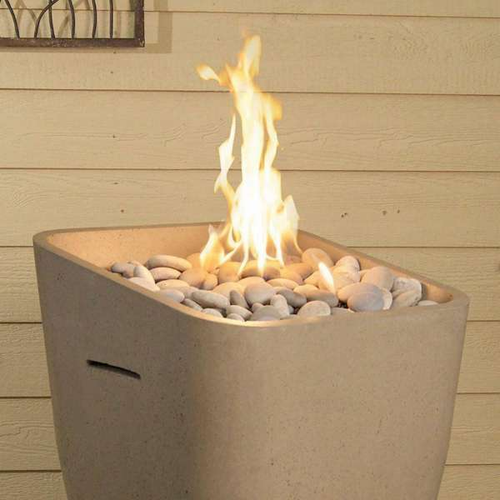 American Fyre Designs Fire Pit Mixed Cloud and Greige Creekstones 2