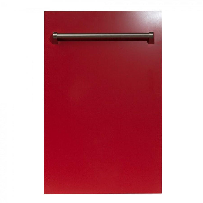 ZLINE 18 in. Top Control Dishwasher in Red Gloss Stainless Steel