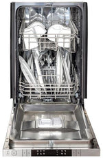 ZLINE 18 in. Top Control Dishwasher in Blue Gloss Stainless Steel with Modern Style Handle 4