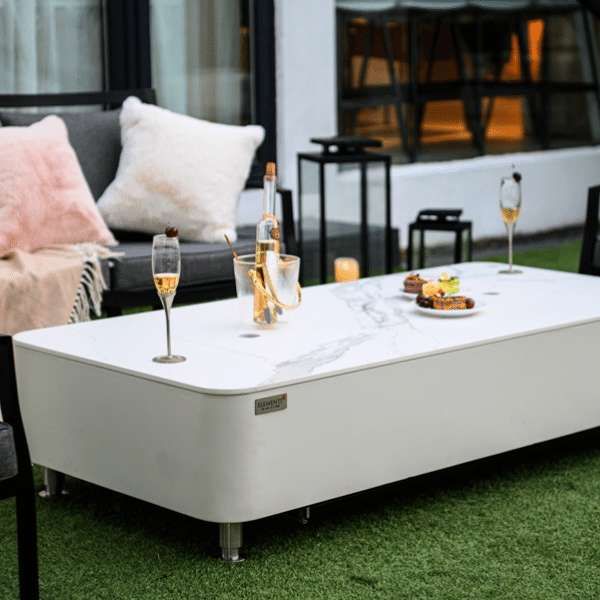 Elementi Plus Athens Porcelain Top Fire Table OFP102BW thumbnail image