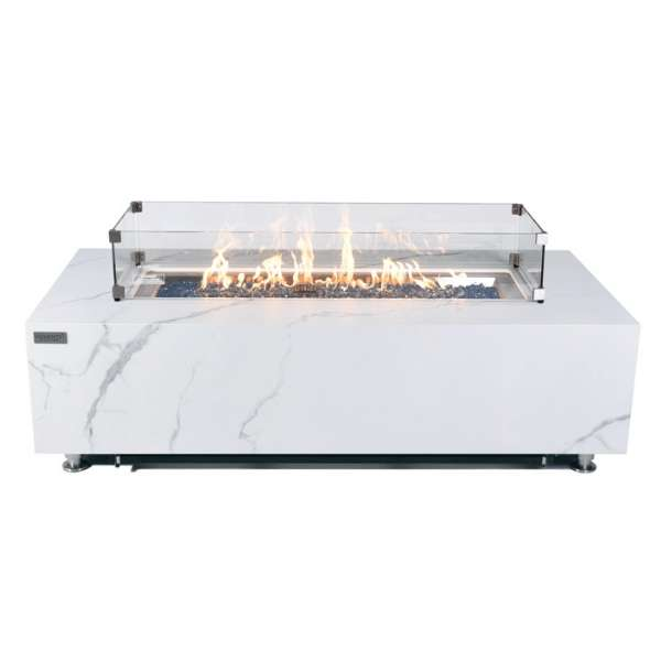 Elementi Plus Carrara Marble Pocelain Fire Table OFP121BW thumbnail image