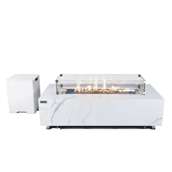 Elementi Plus Carrara Marble Pocelain Fire Table OFP121BW thumbnail image