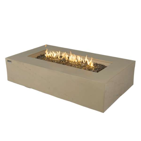 Elementi Plus Colorado Fire Table OFG410SY With Flames In White Background