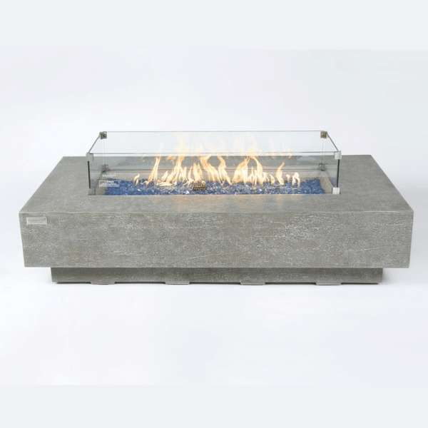 Elementi Plus Riviera 60" Light Grey Fire Pit Table