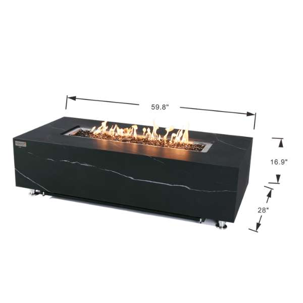 Elementi Plus Varna Marble Porcelain Fire Table OFP121BB thumbnail image