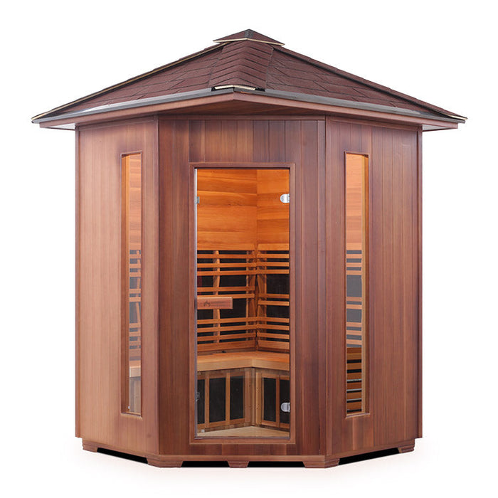 Enlighten Sauna Diamond 4 Person Corner Infrared/Traditional Sauna