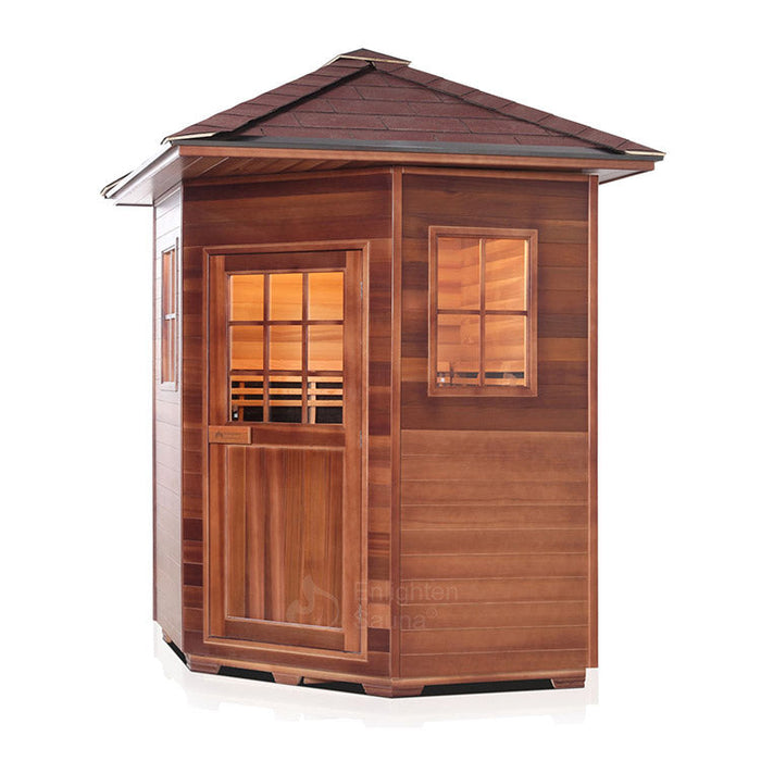 Enlighten Sauna Sierra 4 Person Corner Full Spectrum Infrared Sauna