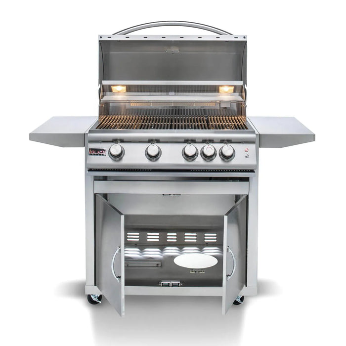 Blaze Freestanding Premium LTE 32-Inch 4-Burner Gas Grill With Rear Infrared Burner & Grill Lights